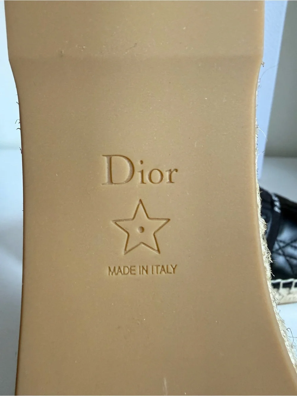 NIB Dior Granville Black Cannage Quilted Leather Espadrilles Logo Band